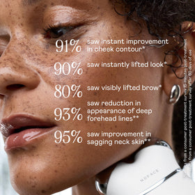 NuFACE Trinity+ App Selfie Tracker helps monitor progress and results.