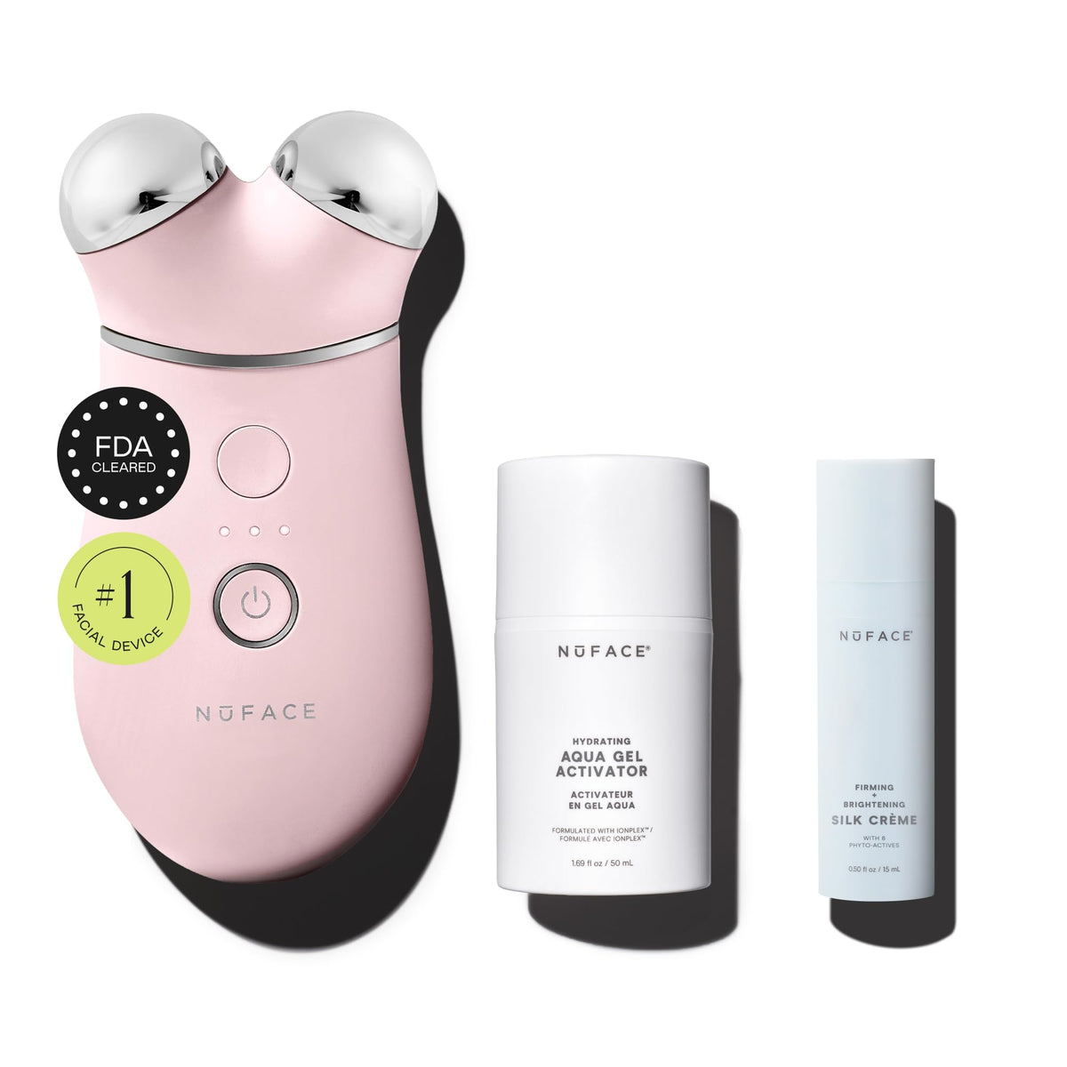 NuFACE Trinity+ device for at-home facial sculpting and lifting