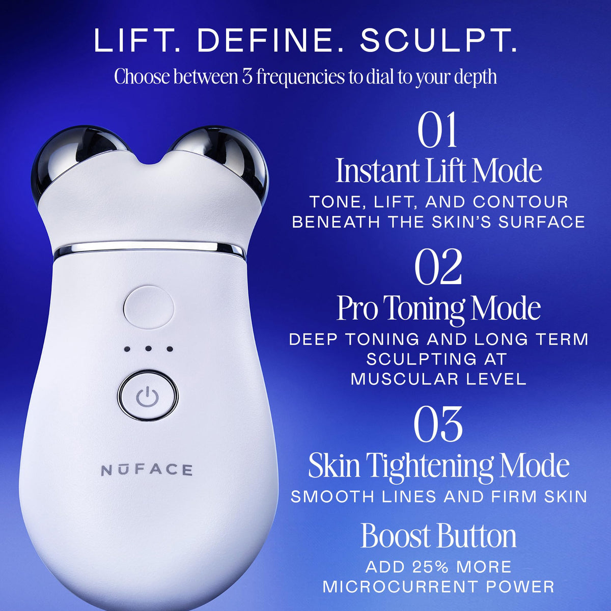 Device used on face and neck area to improve contour