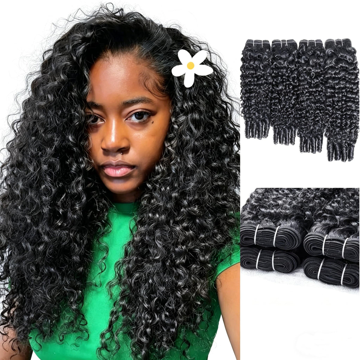 Nufnua Burmese curly bundles 14in pack show a full, natural look for daily wear