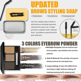 NUiBO eyebrow powder trio for natural, precise brows
