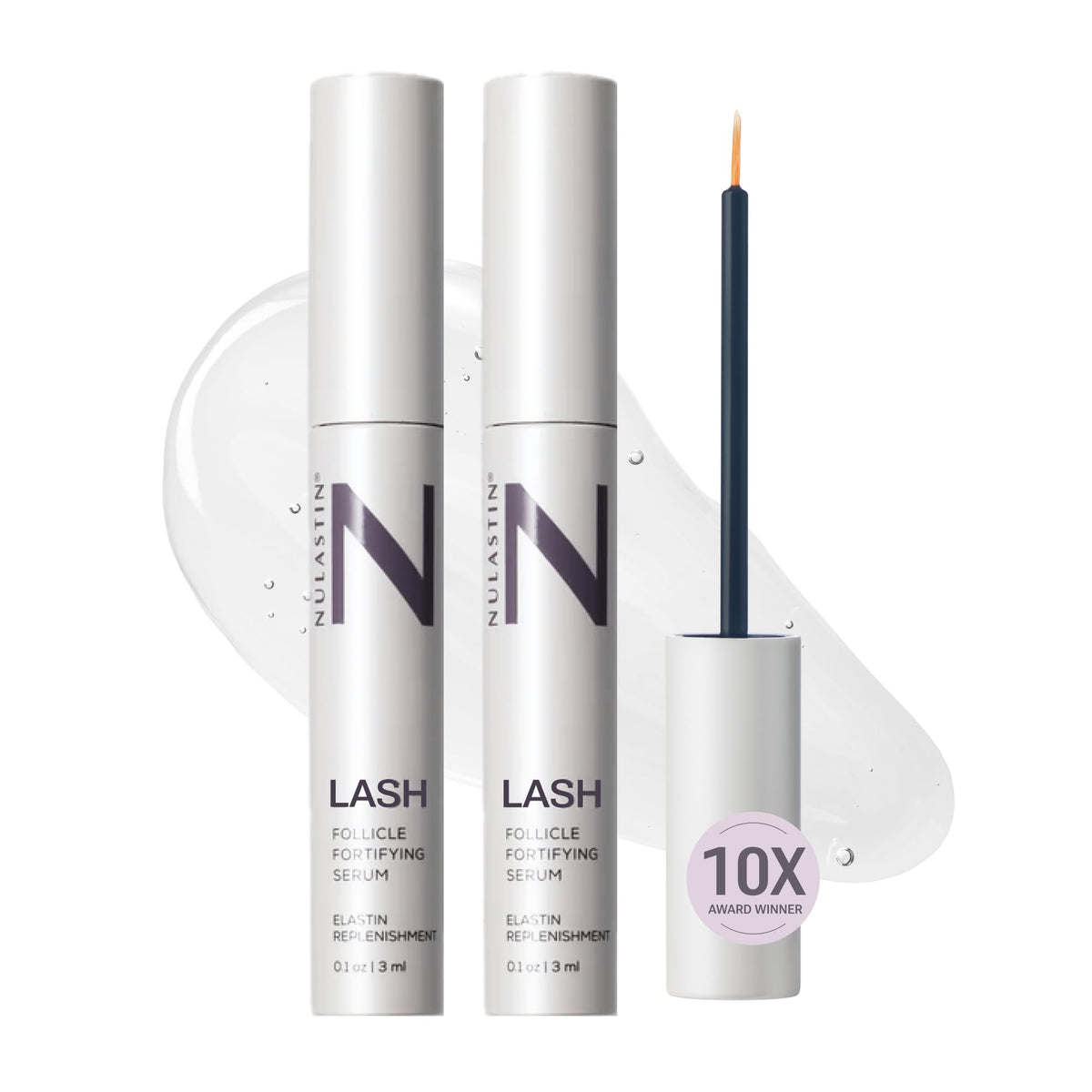 NULASTIN lash serum bottle close-up for nourishing lash care