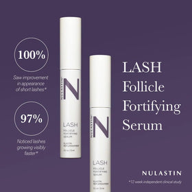 NULASTIN lashes close-up showing fuller, healthier-looking lashes