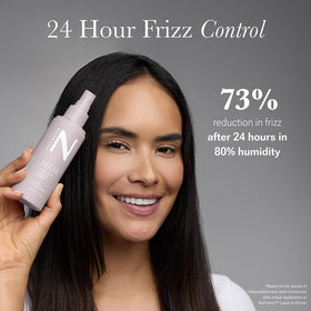 Close-up of shiny, healthy-looking hair after NuProtect use