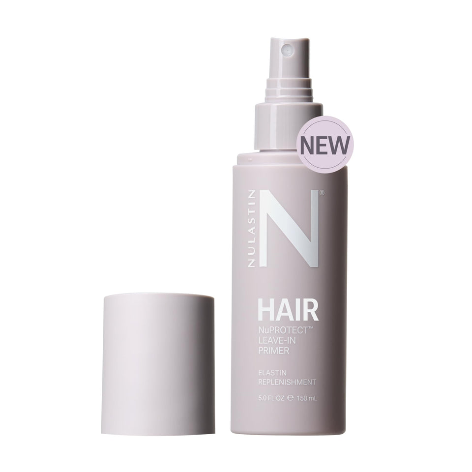 NULASTIN NuProtect leave-in spray bottle ready for conditioning before styling