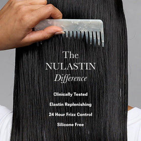 Styled hair with smooth shine and controlled frizz after using NuProtect