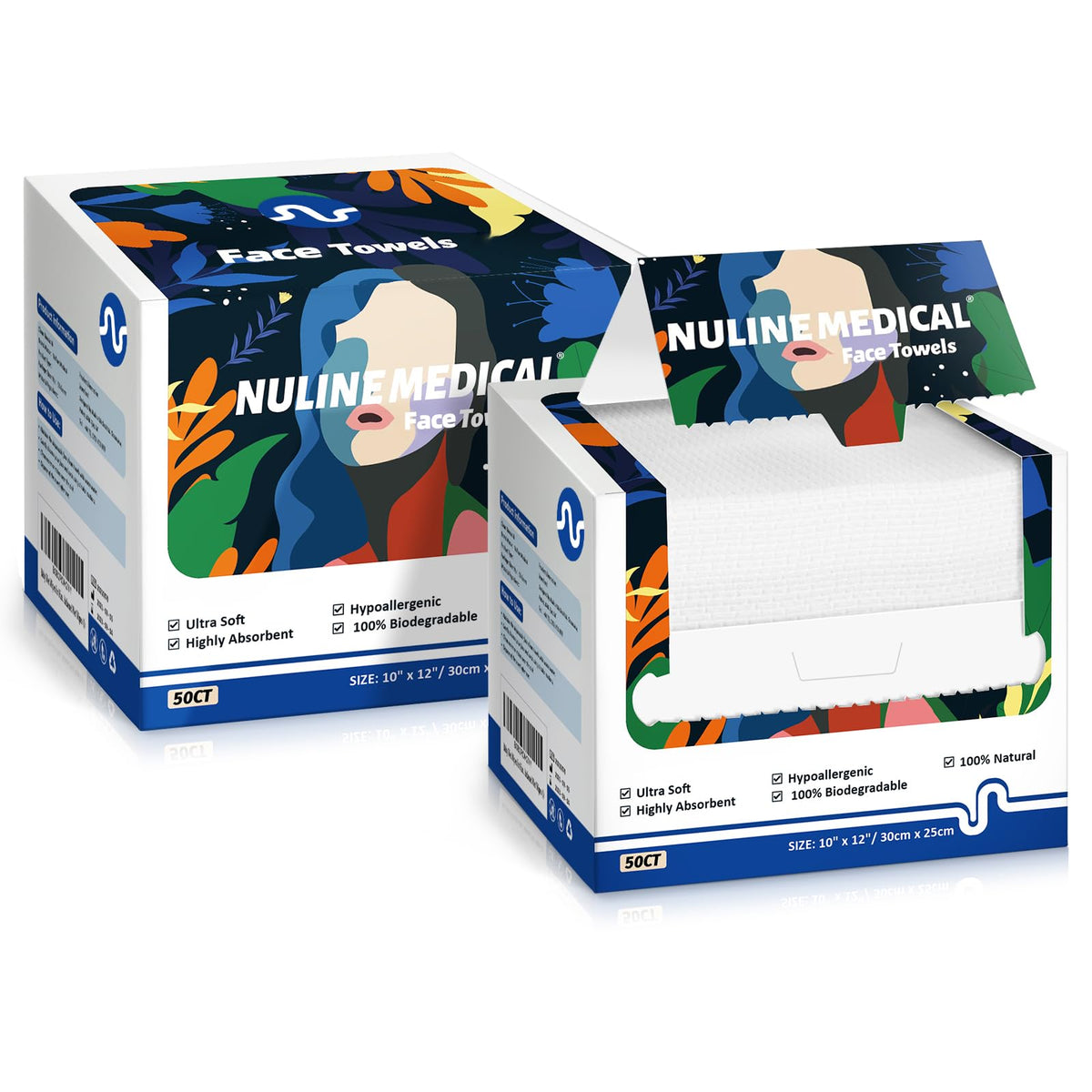Nuline Medical Ultra-Soft Face Towel box pack for convenient daily cleansing