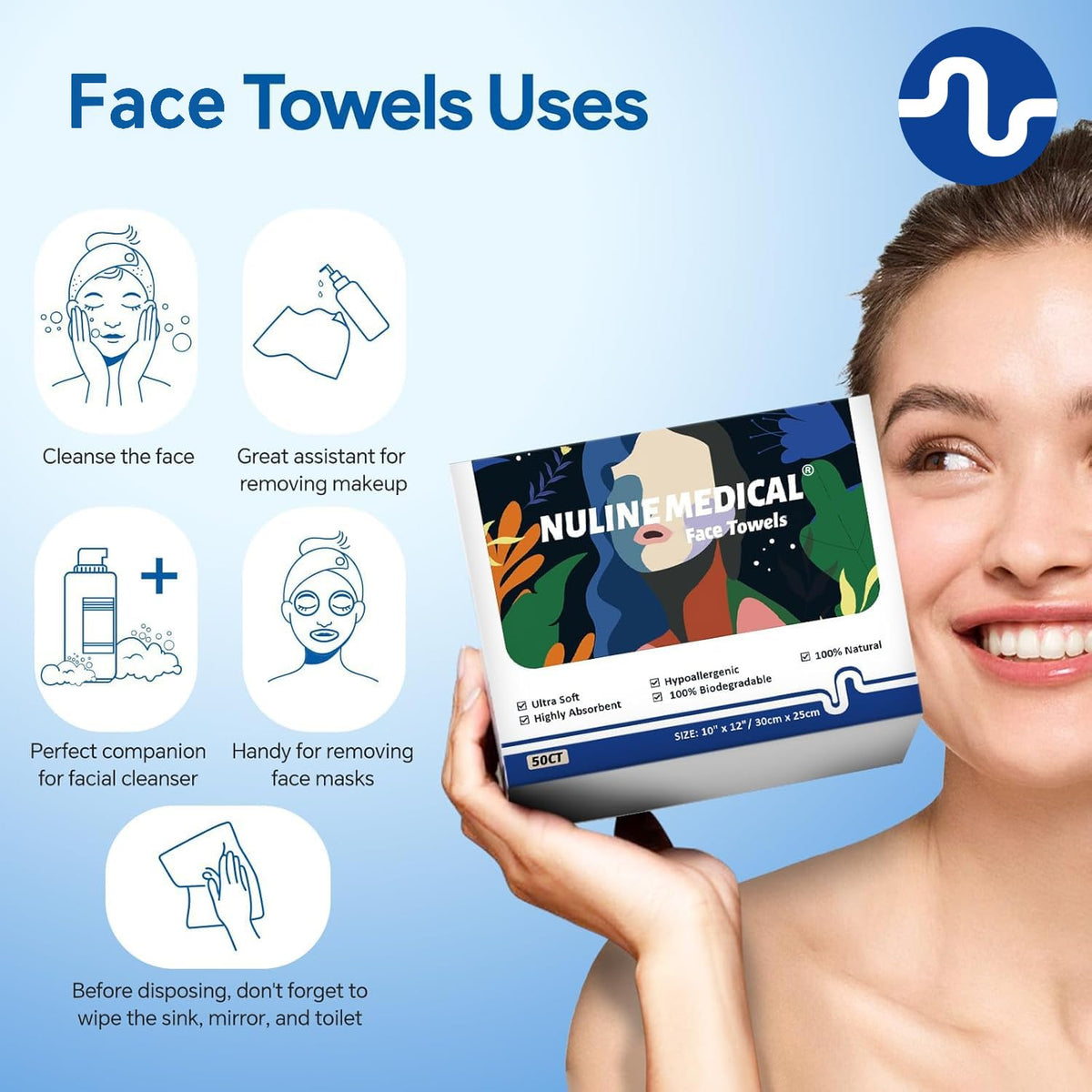 Nuline Medical Ultra-Soft Face Towel convenience for home and travel
