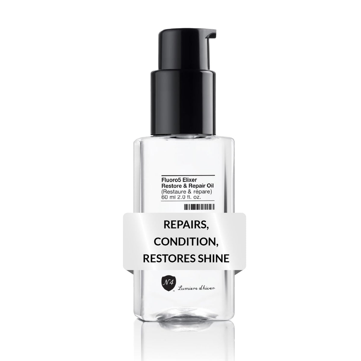 Number 4 Hair Oil bottle front shows hydration boost for hair.