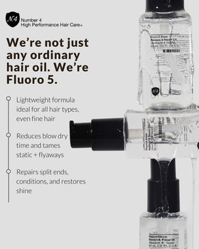 Number 4 Hair Oil packaging box with bottle on display.