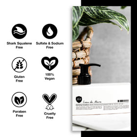Number 4 Hydrating Conditioner sulfate-free label emphasizes clean beauty benefits.