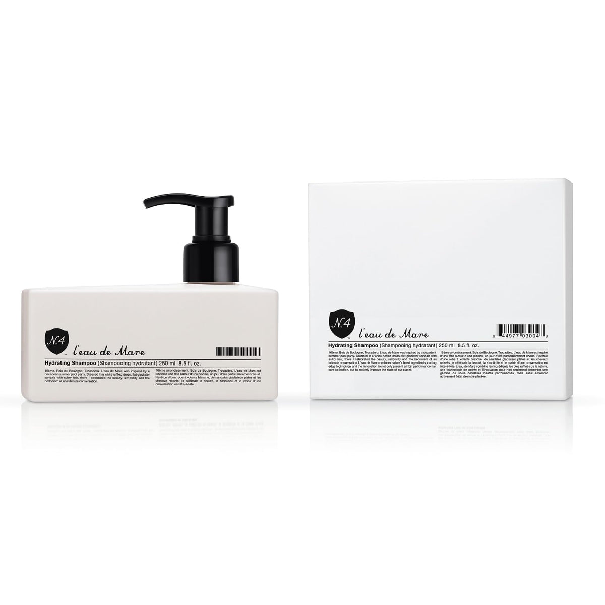 Number 4 Hydrating Shampoo bottle pour for smooth, moisture-rich cleansing.