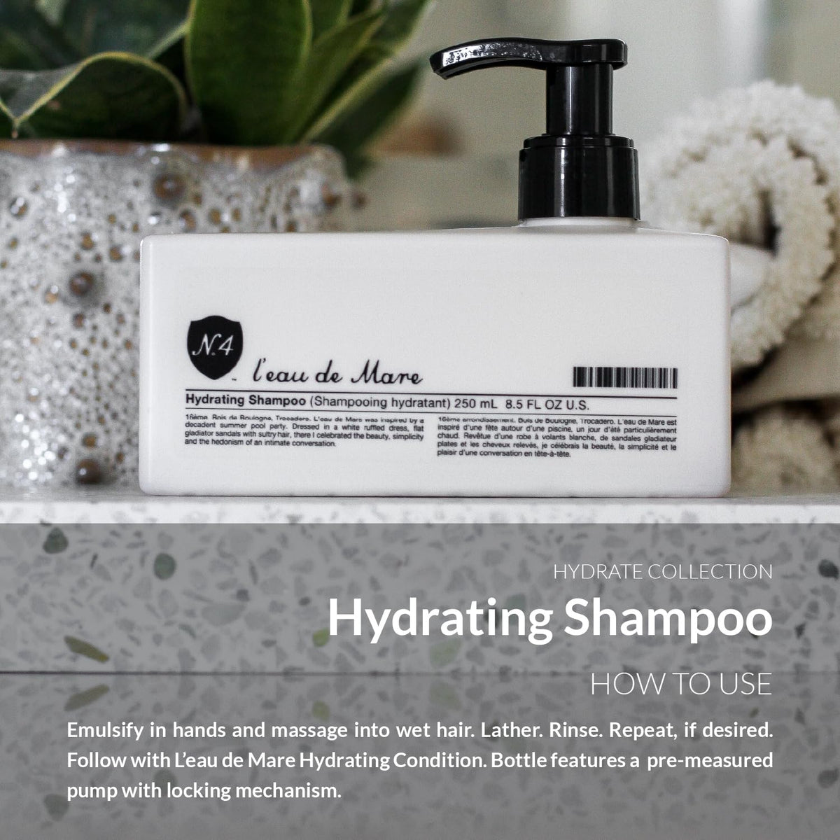 Number 4 Hydrating Shampoo color protection focus promoting vibrancy.