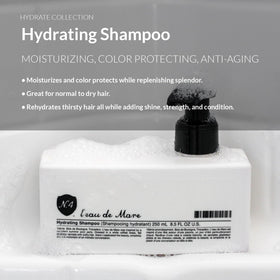 Number 4 Hydrating Shampoo lather demonstrates gentle cleansing.