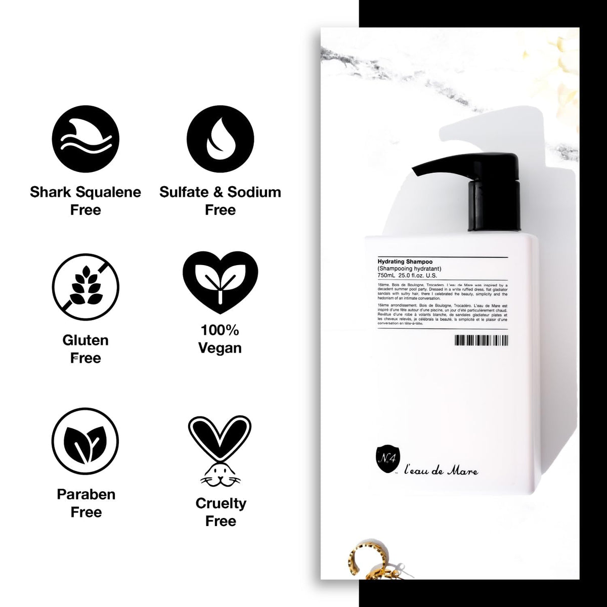 Number 4 Hydrating Shampoo lather demonstrating gentle cleansing for color-treated hair