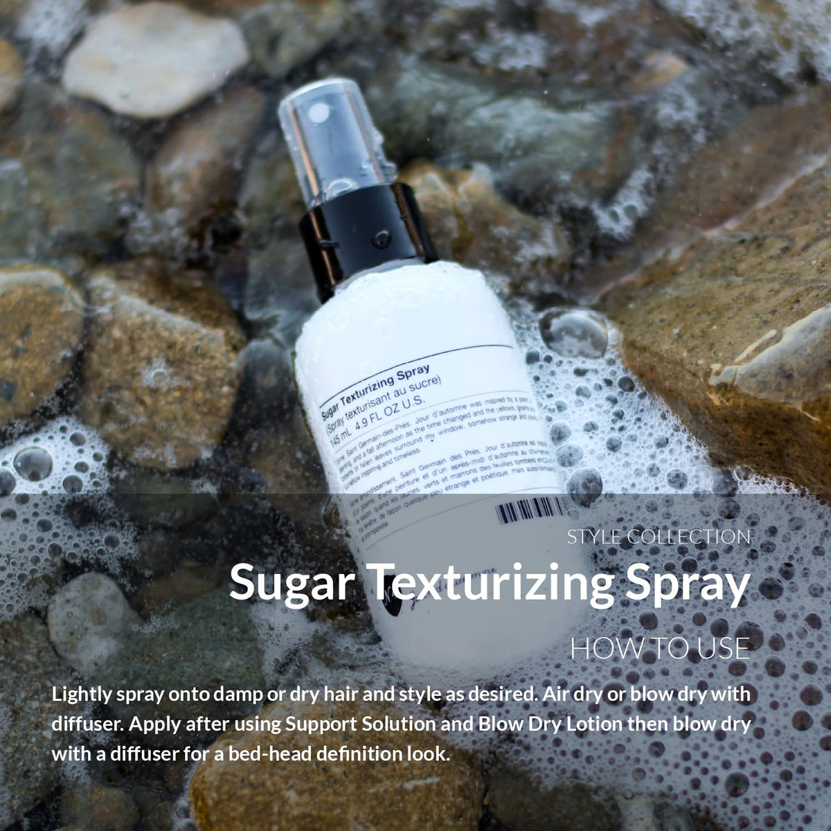 Number 4 Sugar Texture Spray applied to dry hair for texture and definition.