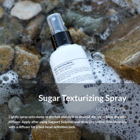 Number 4 Sugar Texture Spray applied to dry hair for texture and definition.