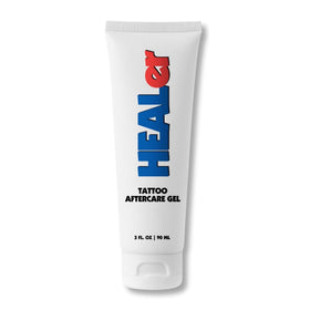 NUMBer HEALer tattoo aftercare gel bottle provides lightweight hydration during healing