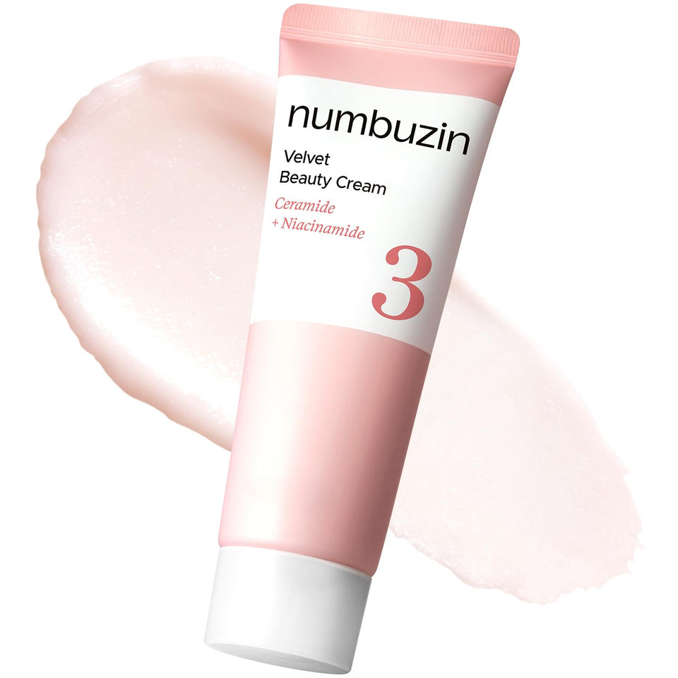 Numbuzin No.3 Cream bottle close-up showing premium packaging and smooth hydration