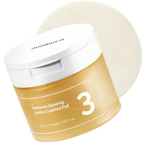 Numbuzin No.3 toner pads jar close-up showing jumbo pads for even hydration.