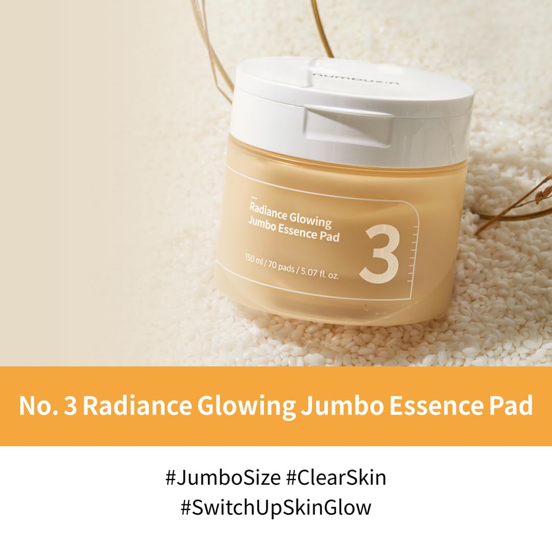 Numbuzin No.3 pads on hand demonstrating easy application and glow.