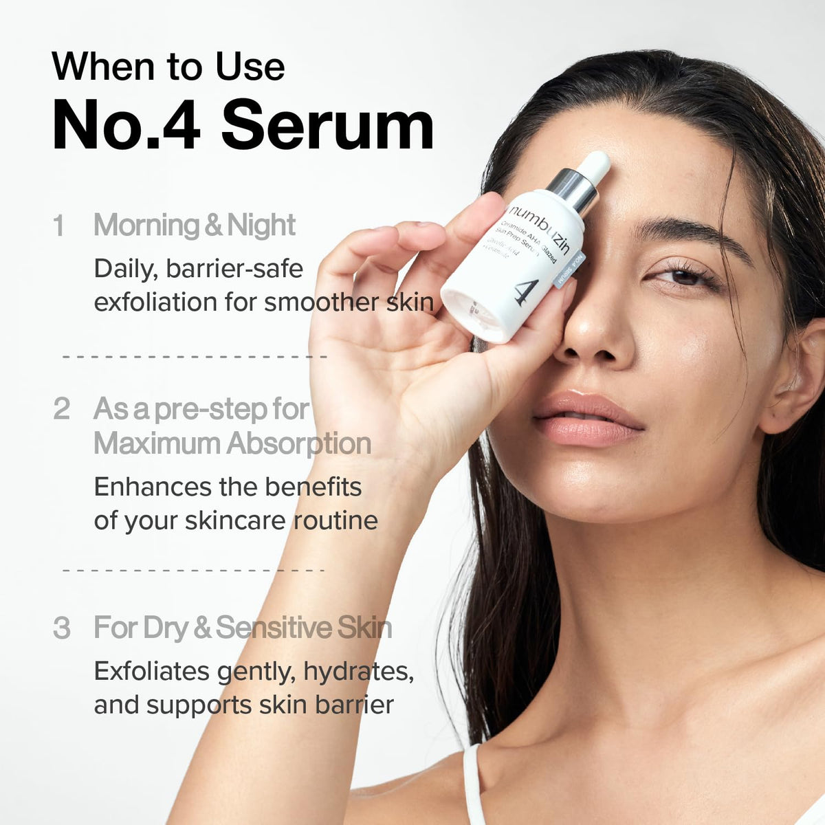 Numbuzin No.4 preps skin for a smooth, glass-like glow before makeup.
