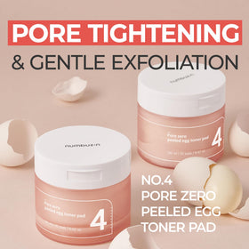 Numbuzin No.4 toner pads provide pore tightening action for smoother pores.