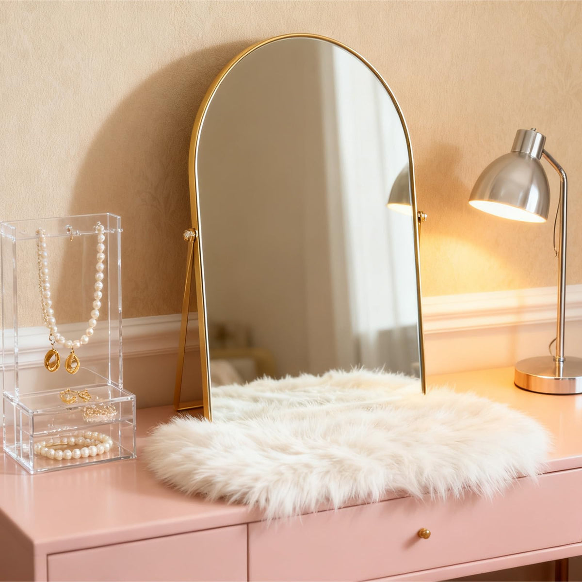 Numjeg portable tabletop vanity mirror ideal for compact spaces