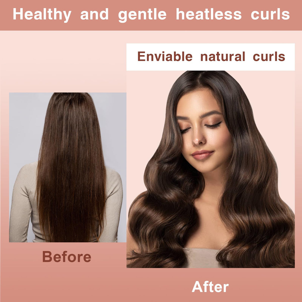 Nunflue velvet curlers close up in Rosebrown finish for gentle styling