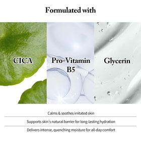 NUNUDA Centella Asiatica Vitamin B5 skin barrier image emphasizes calming and barrier support