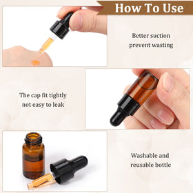 Nuogo 100-piece pack of amber dropper bottles for DIY gifts