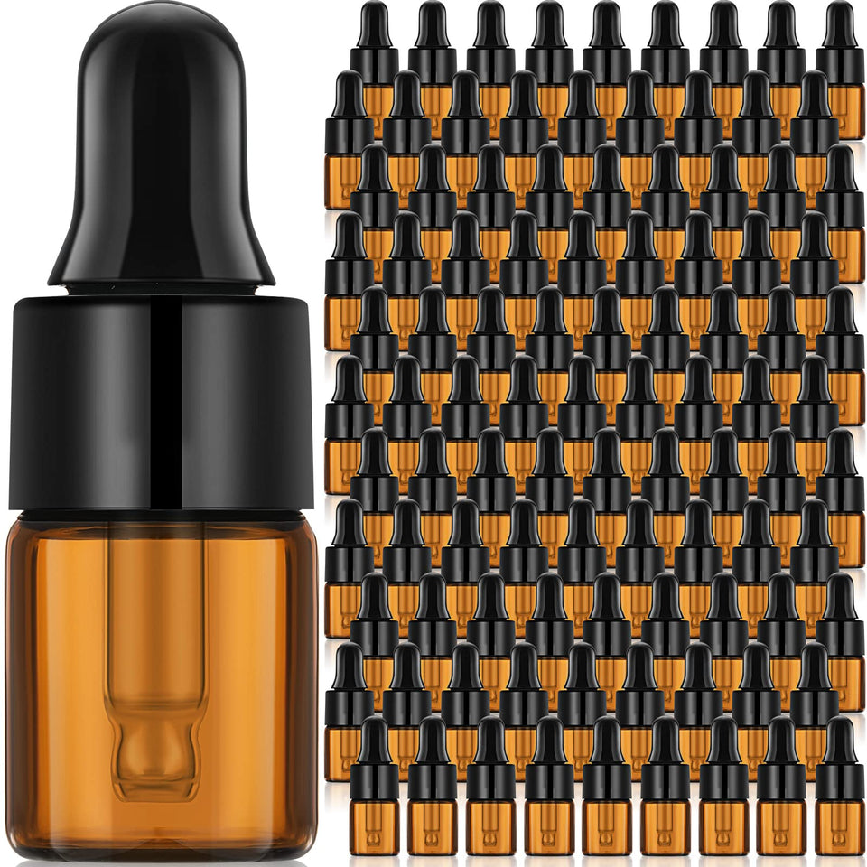 Nuogo mini amber glass dropper bottle with 2 ml capacity for precise essential oil dispensing.