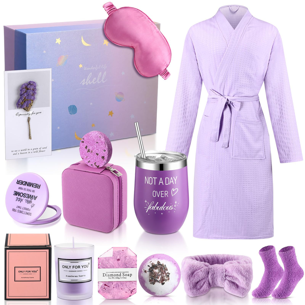 Nuogo 13-pcs spa gift basket for women, ideal for birthdays and gifting
