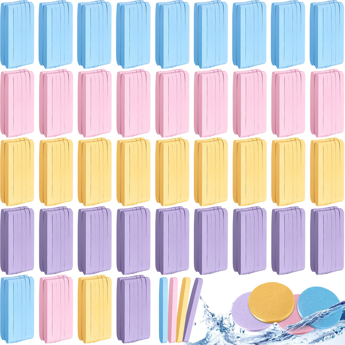 Nuogo pink compressed facial sponge for gentle cleansing and makeup removal