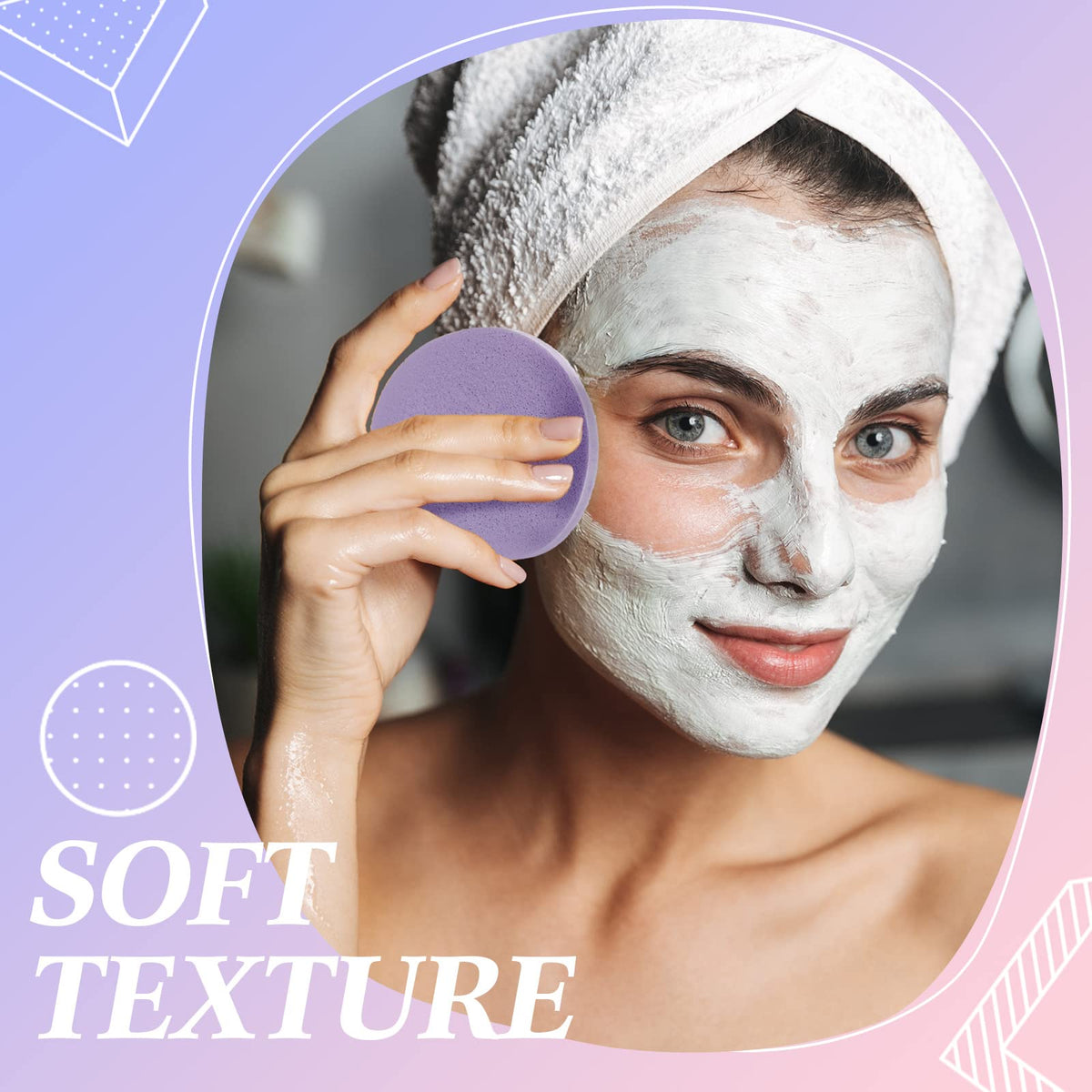 Nuogo purple compressed facial sponge provides comfortable cleansing and light exfoliation