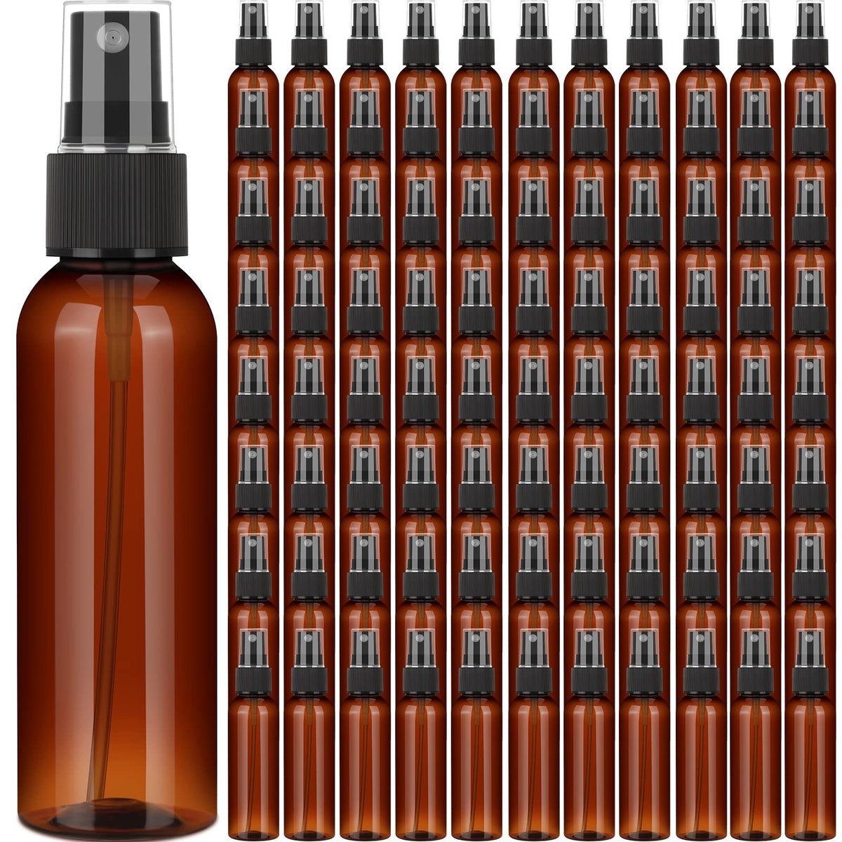 Nuogo amber 4oz bottle collection for easy sampling and sharing on the go.