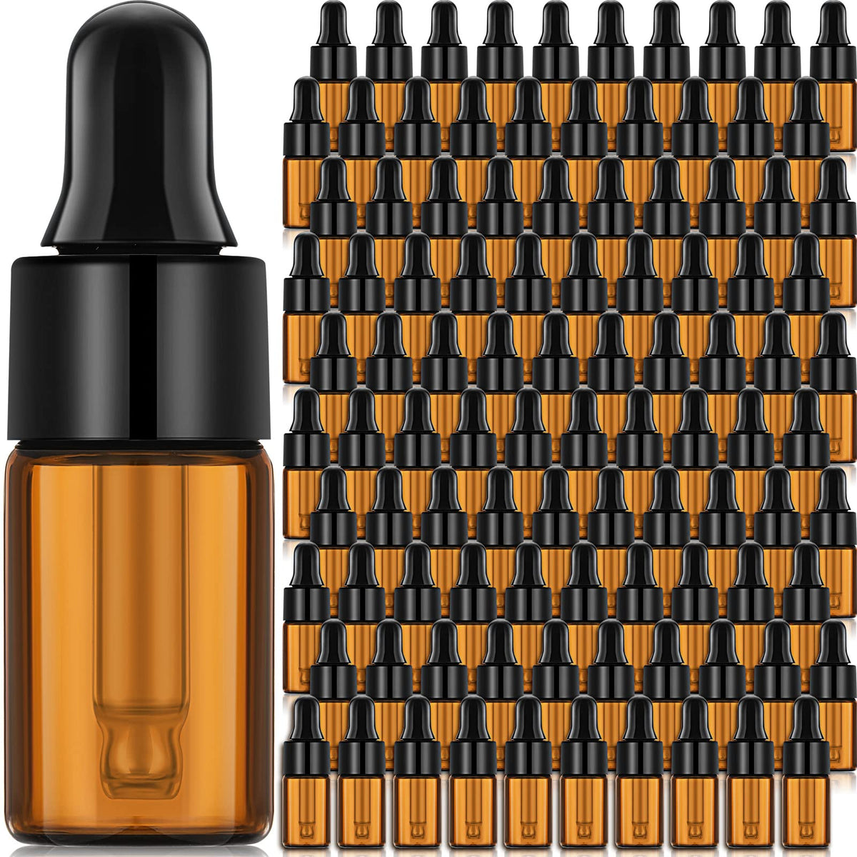 Nuogo amber glass dropper bottle 3 ml with dropper for essential oils
