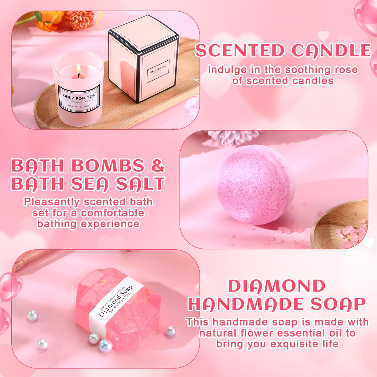 Nuogo bath salt and bath bomb for spa-like baths