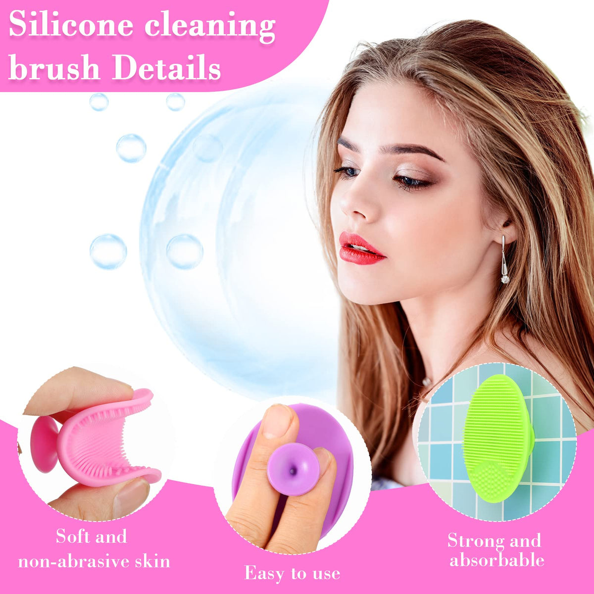Nuogo face-cleanser brush with grip handle for easy cleansing.