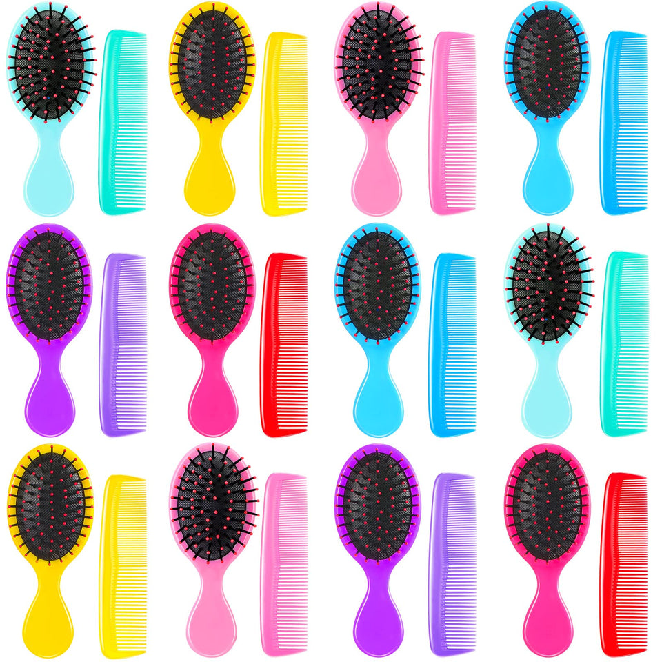 Nuogo detangler mini brush travel kit with soft cushion teeth for gentle detangling