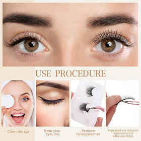 Nuogo natural-look false eyelashes for a seamless lash line.