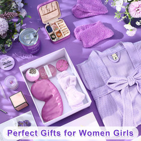 Nuogo purple bathrobe and eye cover for a relaxing spa moment