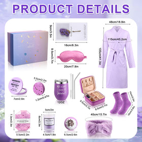 Nuogo purple spa set with bathrobe and socks for cozy at home pampering