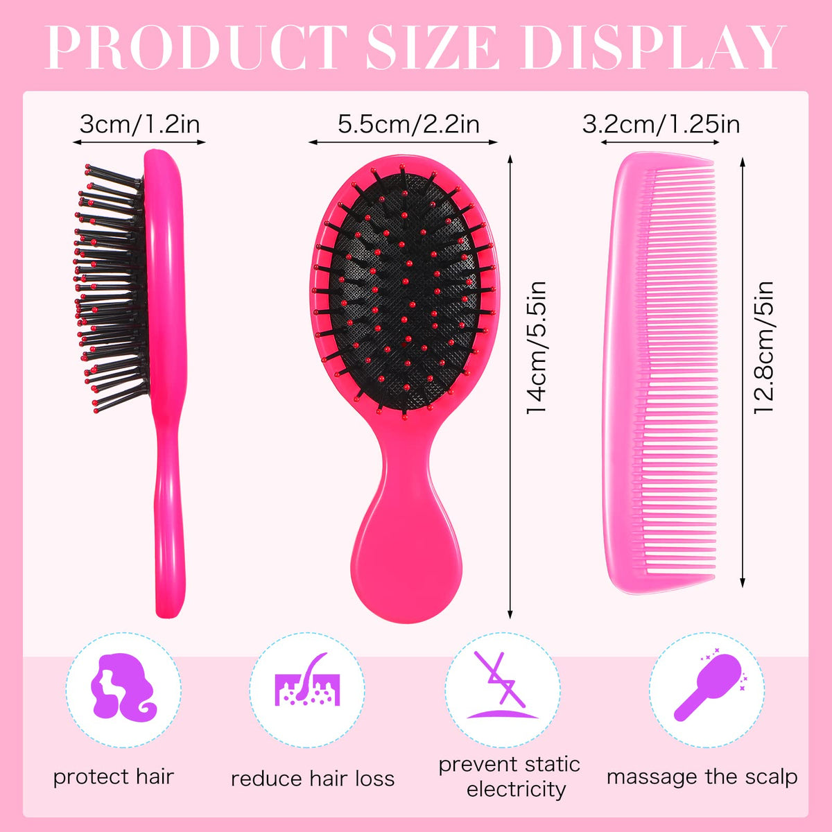 Nuogo soft-teeth mini brush ideal for kids' hair care