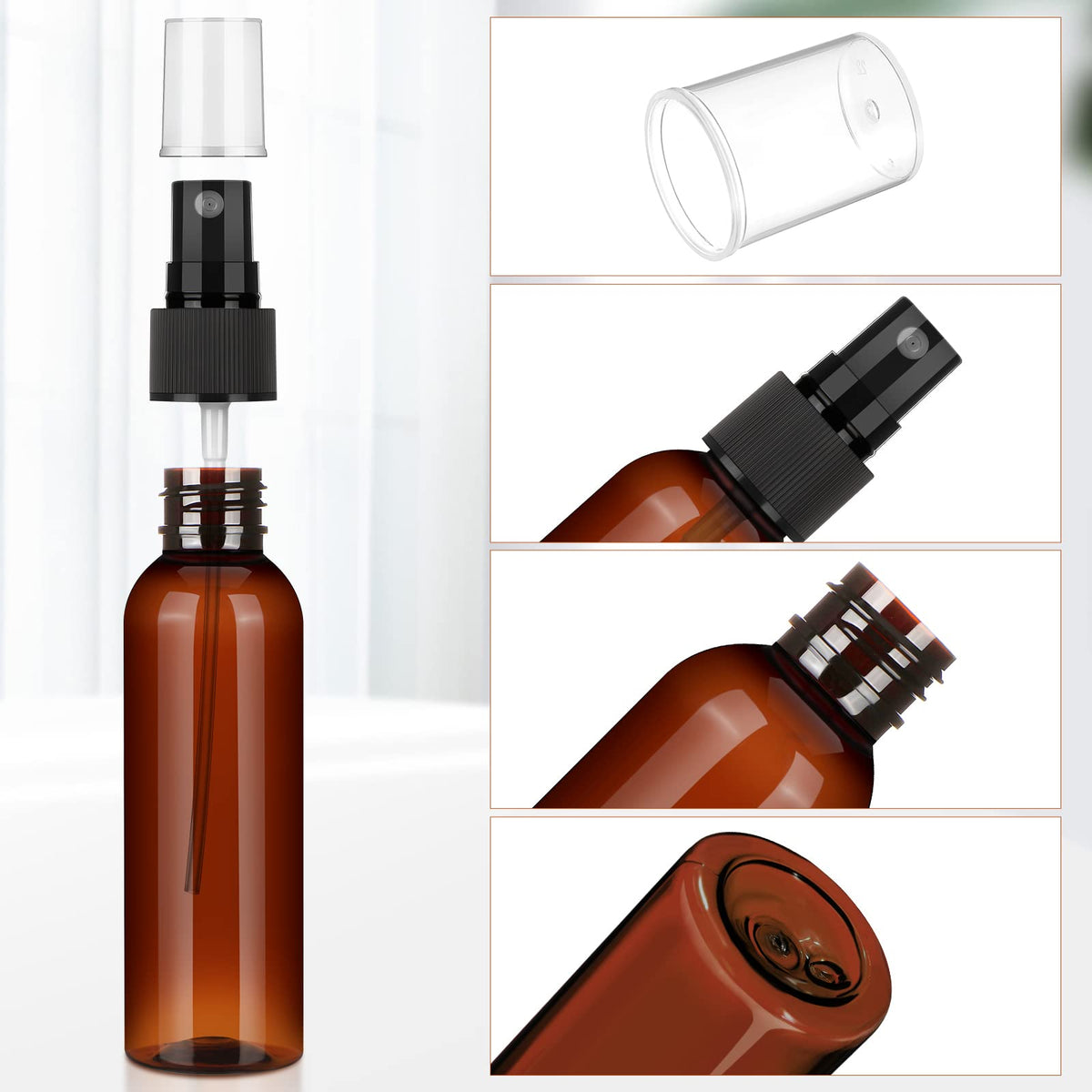 Nuogo travel 4oz amber spray bottle ready for serums, toners, and oils.
