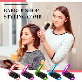 Nuogo pink folding brush with mirror, colorful travel companion