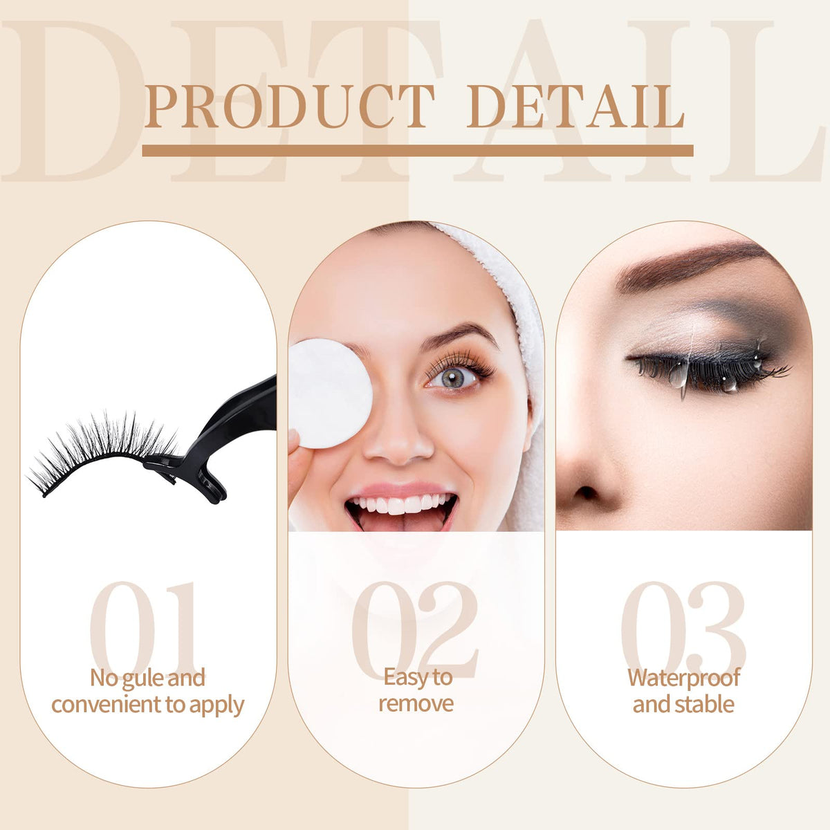 Nuogo waterproof fiber lashes stay secure during daily activities.