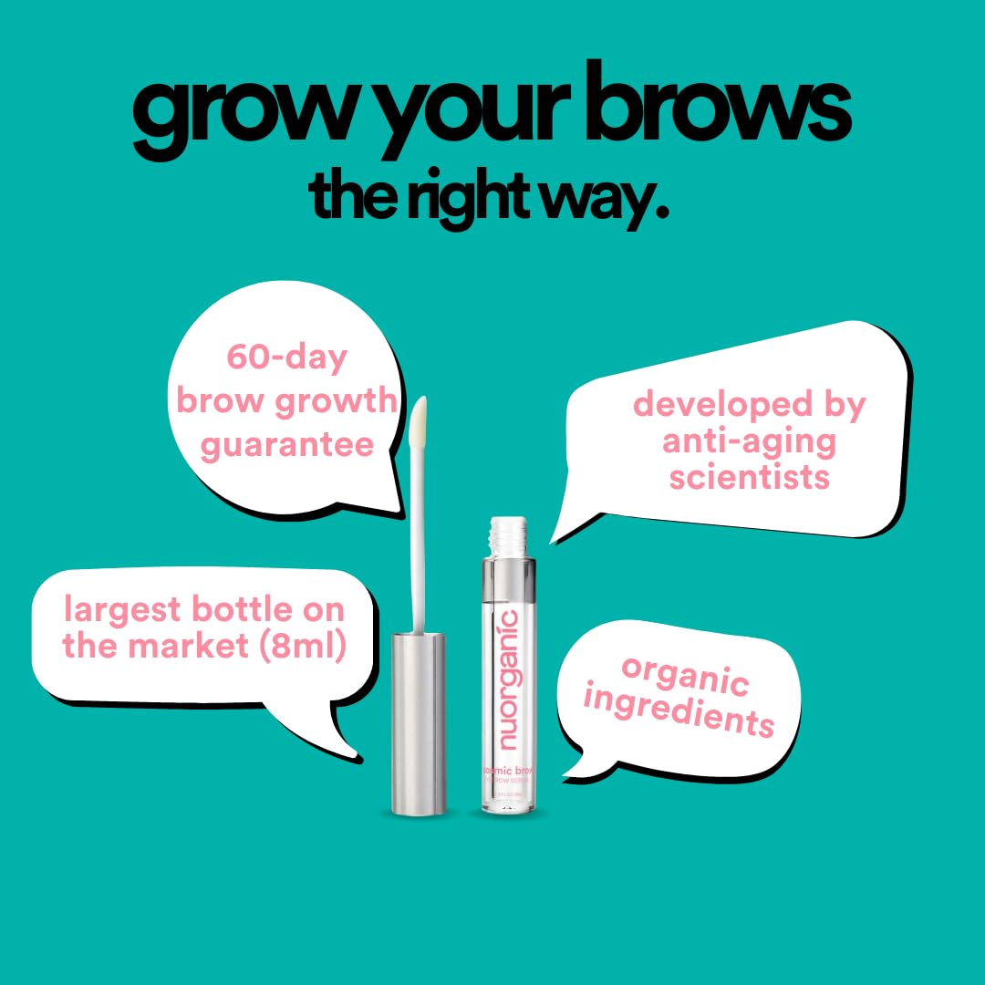 NuOrganic Cosmic Brow product box shows cruelty-free and USA-made quality.