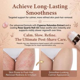 NUROOT jojoba-rosehip-almond blend supports softer-looking skin between grooming sessions.