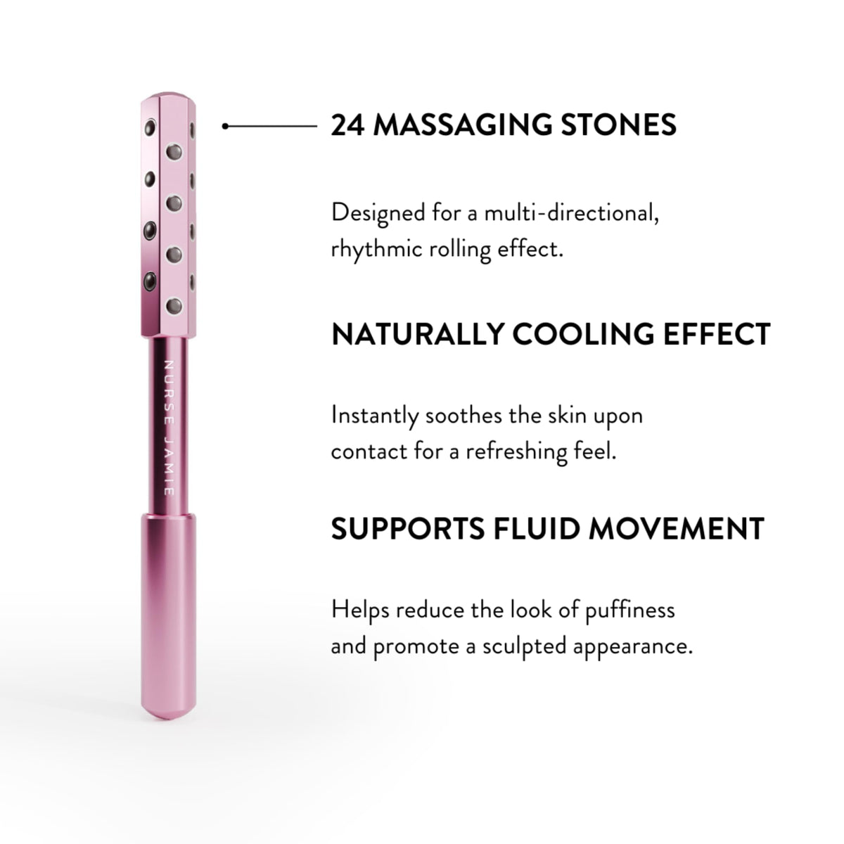 Nurse Jamie UpLift cooling effect soothes skin during use and serum absorption.